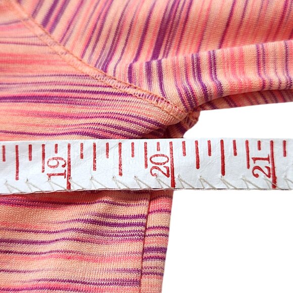 Maurices In Motion Hooded Workout Shirt Long Sleeves Space Dye Coral Purple Sz M - Picture 7 of 13